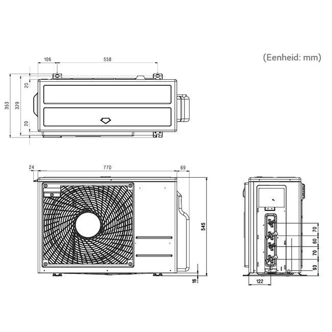 LG Multi split airco MU2R17-0909 R32 2x2,5 kW set