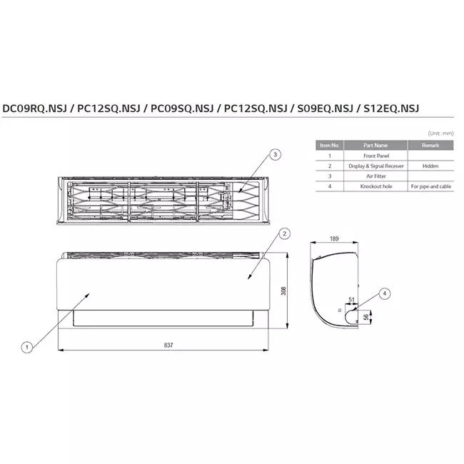 LG Triple split airco MU3R19-090909 R32 3x2,5 kW set