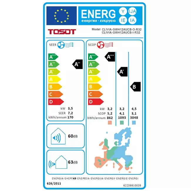 Tosot CLIVIA by GREE Inverter airco Black R32 3,5 kW set