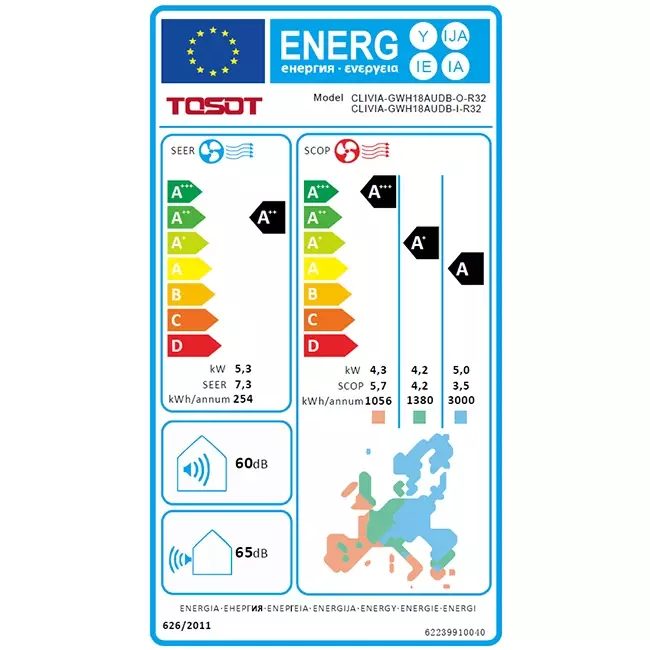 Tosot CLIVIA by GREE Inverter airco Black R32 5,3 kW set