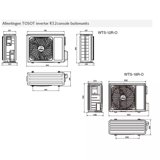 Tosot CONSOLE by GREE Inverter airco R32 5,2 kW set