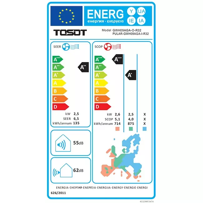 Tosot PULAR by GREE single split airco R32 2,5 kW set
