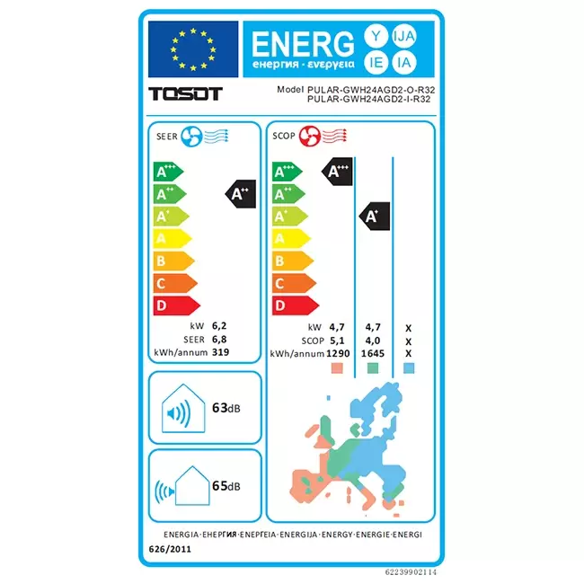 Tosot PULAR by GREE single split airco R32 7,0 kW set