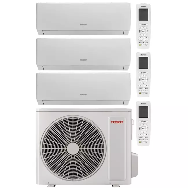 Tosot PULAR Triple split airco Inverter 091212P R32 1x2,5 + 2x 3,2 kW set